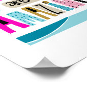 Girly Hand geletterd inspirerend citaat Poster (Hoek)