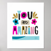 Girly Hand geletterd inspirerend citaat Poster (Voorkant)