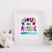 Girly Hand geletterd inspirerend citaat Poster