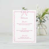 Girly Hand getrokken boog Elegante liefde Fancy Vi Menu (Staand voorkant)