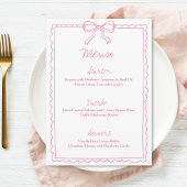Girly Hand getrokken boog Elegante liefde Fancy Vi Menu