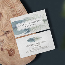 Girly Hand-waterverf blauwe vetherboho