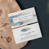 Girly Hand-waterverf blauwe vetherboho Visitekaartje