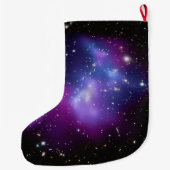 Girly Handtekening Naam Paarse Celestial Grote Kerstsok (Achterkant)