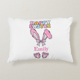 Girly Happy Easter Persoonlijke naam Accent Kussen
