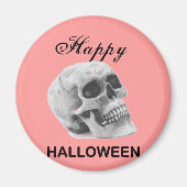 Girly Happy Halloween schedel grafische schets Magneet (Voorkant)