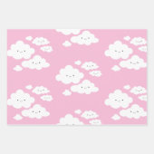 Girly Happy Little Clouds Wrapping Paper Sheet (Voorkant 2)