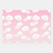 Girly Happy Little Clouds Wrapping Paper Sheet (Voorkant)