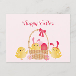 Girly Happy Paast Chicken Pink Briefkaart