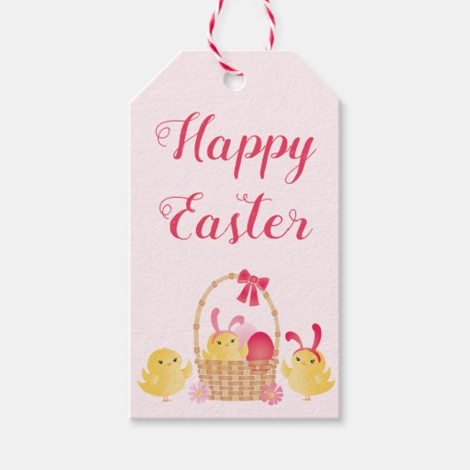 Girly Happy Paast Chicken Pink Cadeaulabel (Voorkant)