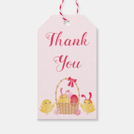 Girly Happy Paast Chicken Pink Cadeaulabel (Voorkant)