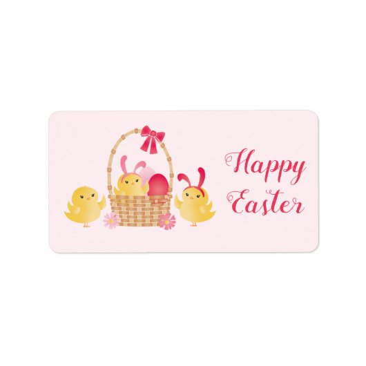 Girly Happy Paast Chicken Pink Etiket (Voorkant)