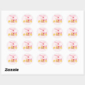 Girly Happy Paast Chicken Pink Ronde Sticker (Vel)