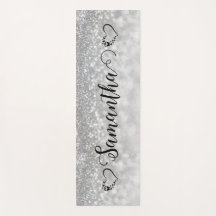 Girly hart zilveren glitter custom