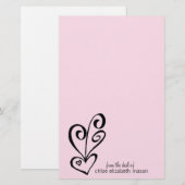 Girly Heart Doodles Stationery Briefpapier (Voorkant / Achterkant)
