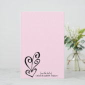 Girly Heart Doodles Stationery Briefpapier (Staand voorkant)