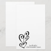 Girly Heart Doodles Stationery Briefpapier (Voorkant / Achterkant)