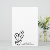 Girly Heart Doodles Stationery Briefpapier (Staand voorkant)