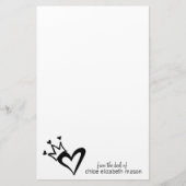 Girly Heart Doodles Stationery Briefpapier (Voorkant)