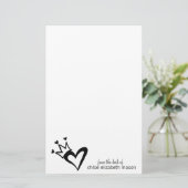 Girly Heart Doodles Stationery Briefpapier (Staand voorkant)