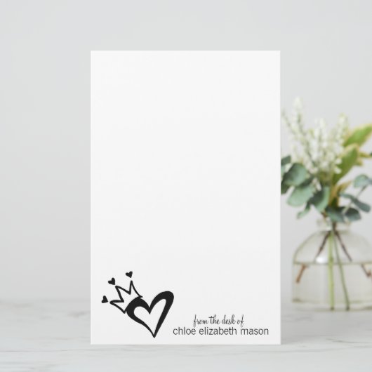 Girly Heart Doodles Stationery Briefpapier (Staand voorkant)