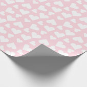 Girly Heart Pattern Pink White Cadeaupapier (Hoek)