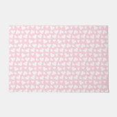 Girly Heart Pattern Pink White Deurmat (Voorkant)