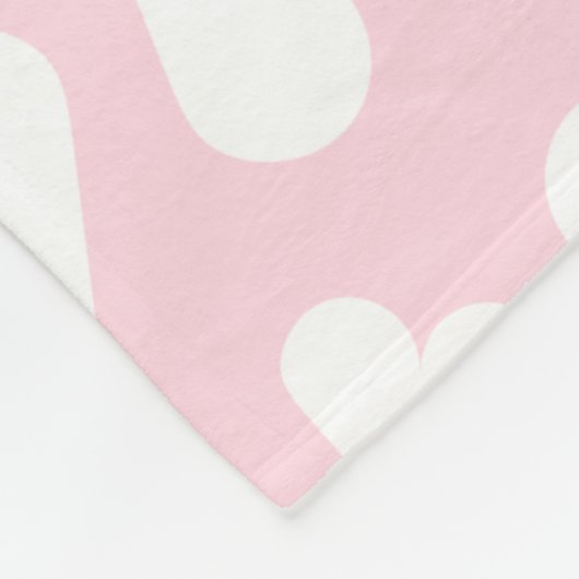 Girly Heart Pattern Pink White Fleece Deken (Hoek)