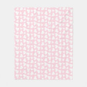 Girly Heart Pattern Pink White Fleece Deken (Voorkant)