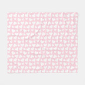 Girly Heart Pattern Pink White Fleece Deken (Voorkant (Horizontaal))