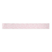 Girly Heart Pattern Pink White Satijnen Lint (Voorkant)