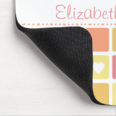 Girly Heart Square Pattern Retro Daisy Flowers Muismat (Hoek)