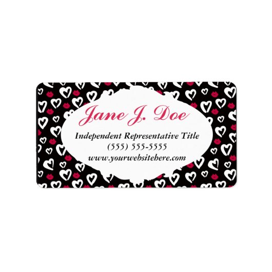 Girly Hearts and Lips Brochure Stickers (Voorkant)