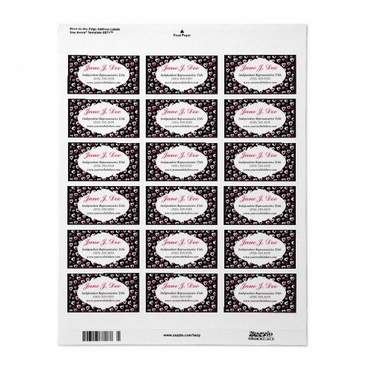 Girly Hearts and Lips Brochure Stickers (Full Sheet)