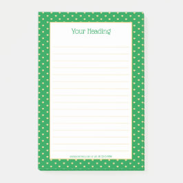 Girly Hearts Faux Gold Foil Emerald Pattern Post-it® Notes