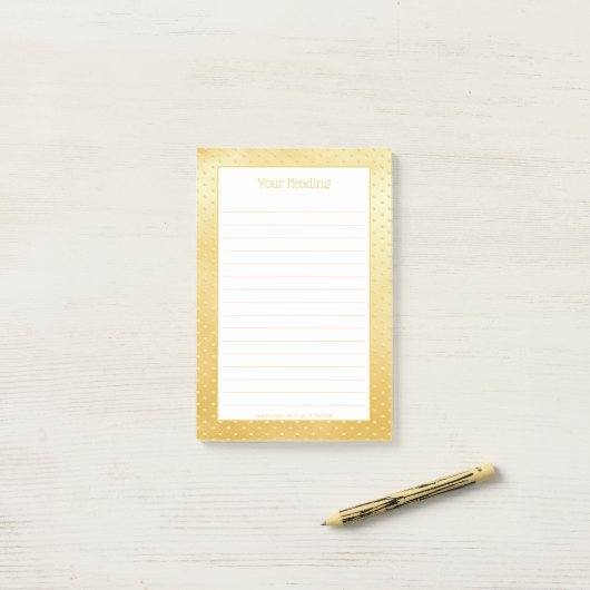 Girly Hearts Faux Gold Foil Golden Pattern Post-it® Notes (Op bureau)