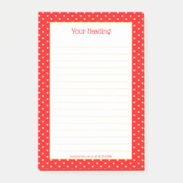 Girly Hearts Faux Gold Foil Red Pattern Post-it® Notes