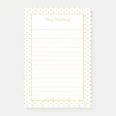 Girly Hearts Faux Gold Foil White Patroon Post-it® Notes (Voorkant)