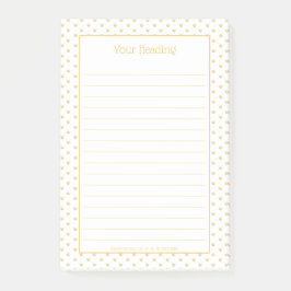 Girly Hearts Faux Gold Foil White Patroon Post-it® Notes