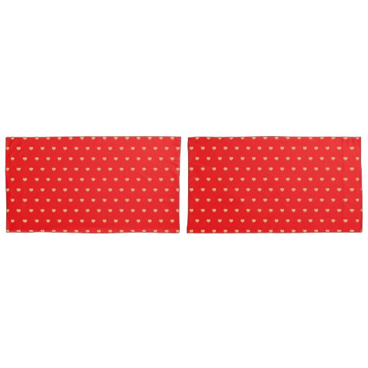 Girly Hearts Gold Faux Folie Red Pattern Kussensloop (Voorkant-Set)