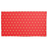 Girly Hearts Gold Faux Folie Red Pattern Kussensloop (Voorkant-Links)