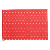 Girly Hearts Gold Faux Folie Red Pattern Kussensloop (Voorkant-Rechts)