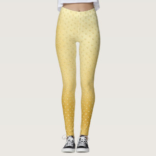 Girly Hearts Gold Faux Golden Pattern Leggings