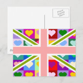 Girly Hearts Union Jack Briefkaart (Voorkant / Achterkant)