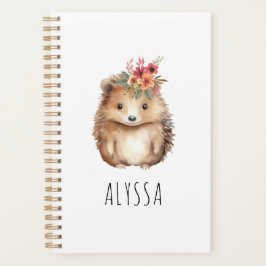 Girly Hedgehog gepersonaliseerd Planner