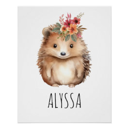 Girly Hedgehog Perfect Poster