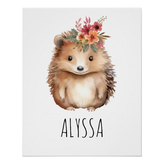 Girly Hedgehog Perfect Poster (Voorkant)