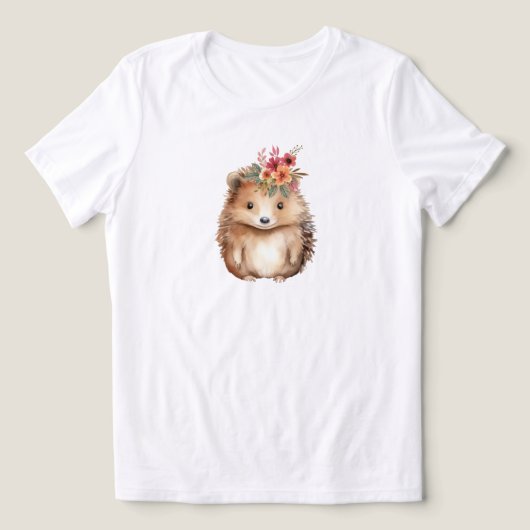 Girly Hedgehog Tri-Blend Shirt (Design voorkant)
