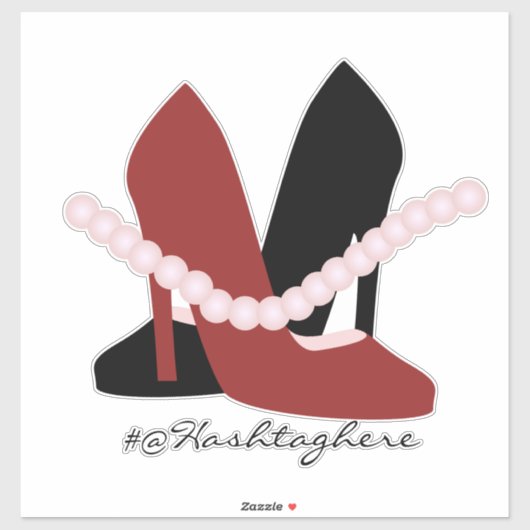 Girly Heels Pearls Name Script Car Sticker (Vel)