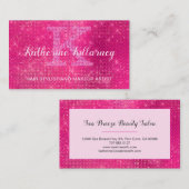 Girly Heet Roze Glam Diamant Sparkle Chique Monogr Visitekaartje (Voorkant / Achterkant)